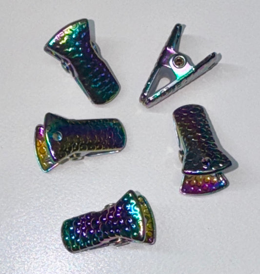 25 - Mini Rainbow Spring Clips with Non-Slip protective Silicone