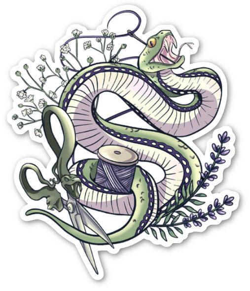 Sewing Snake Sticker