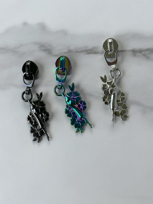 #5- Floral Seam Ripper Zipper Pull - Pack of 5