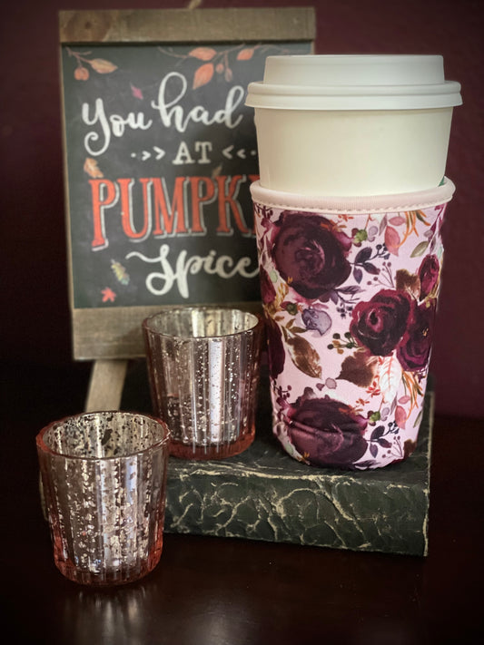 "Plum Roses" Insulated Coffee Coozie
